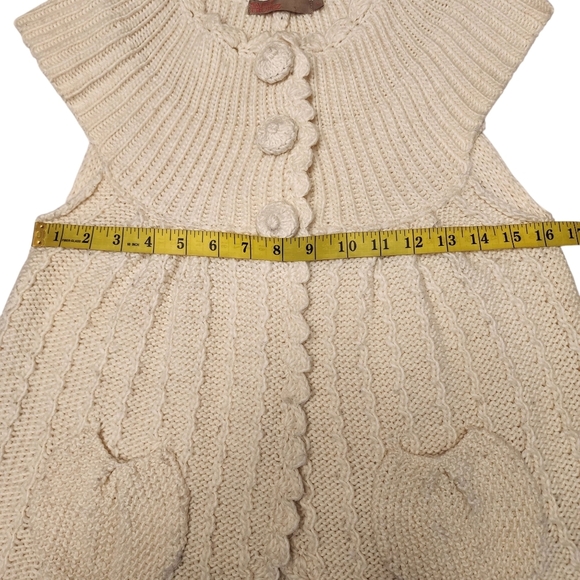 Saint Tropez White Cap Sleeve Knit Cardigan Sweater - Picture 8 of 13